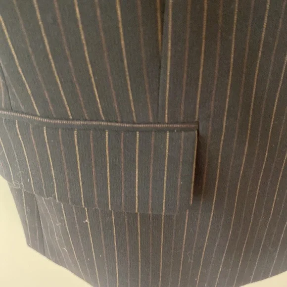 BCBGMaxAzria short sleeve jacket striped menswear navy Blazer M - Picture 4 of 12